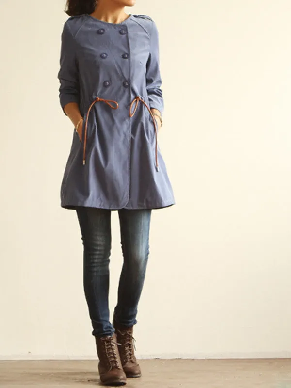 leather rope trench coat