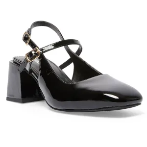 Lenora Heel in Black Patent