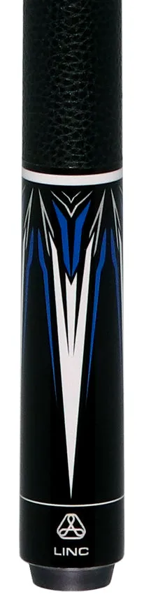 Linc Black with Blue / Silver / White Graphic Cue & Carbon Fiber Shaft