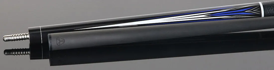 Linc Black with Blue / Silver / White Graphic Cue & Carbon Fiber Shaft