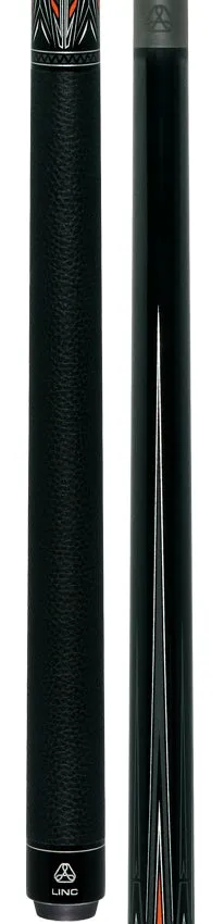 Linc Black with Orange / Silver / Gray Graphic Cue & Carbon Fiber Shaft