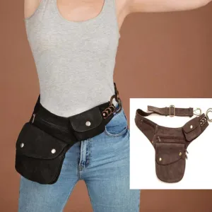 Medieval Handmade Vintage Practical Leather Waist Bag for Daliy Parties