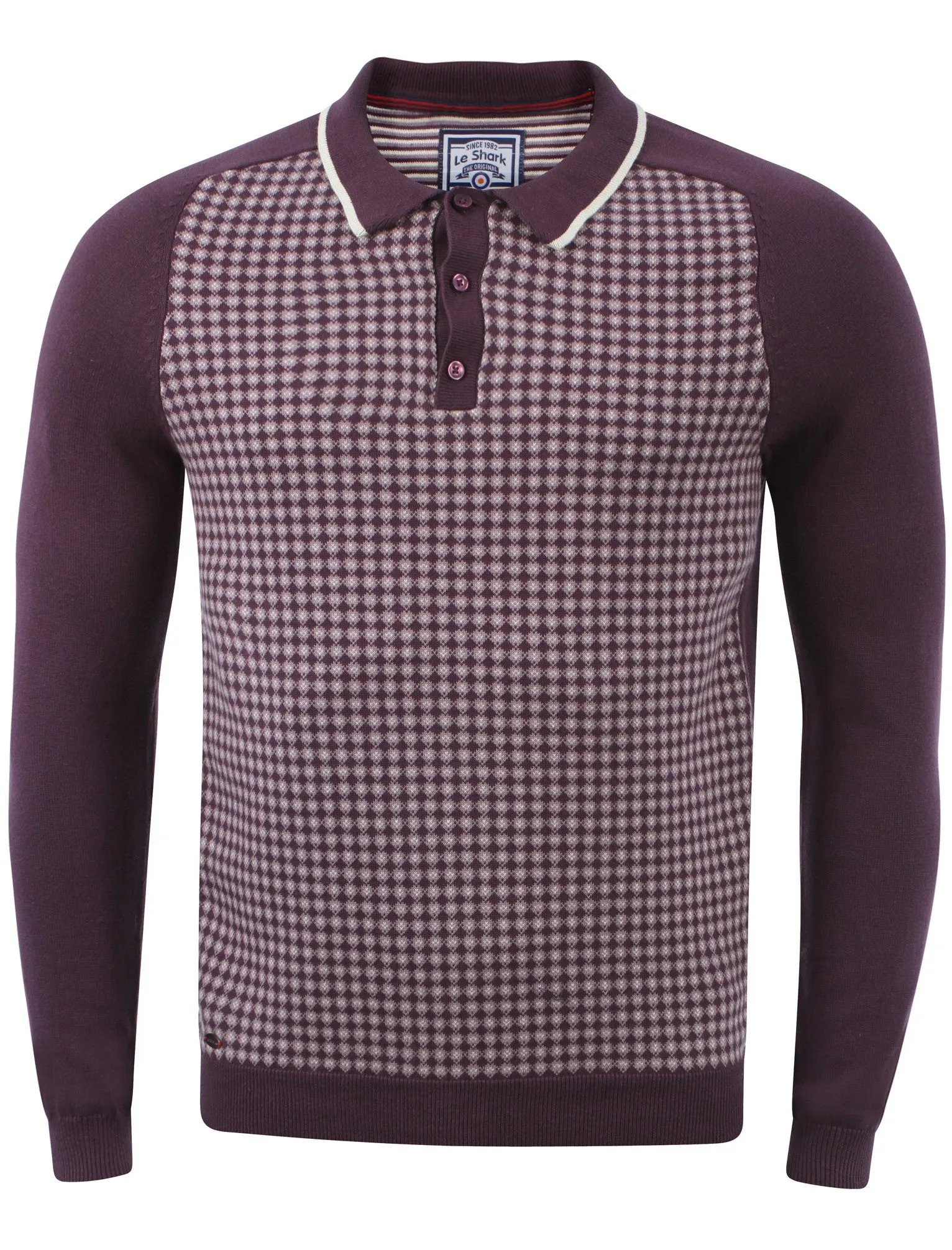 Men's Le Shark Perry Purple Long Sleeved  Polo Shirt