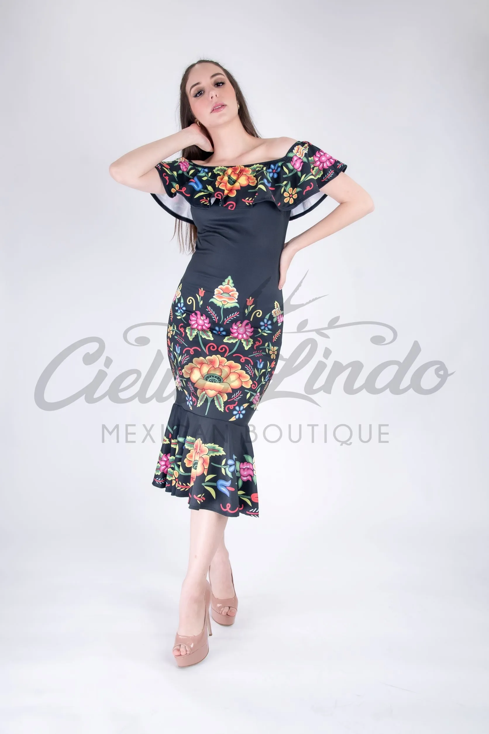 Mexican Bonita Maxi Stamped Dress