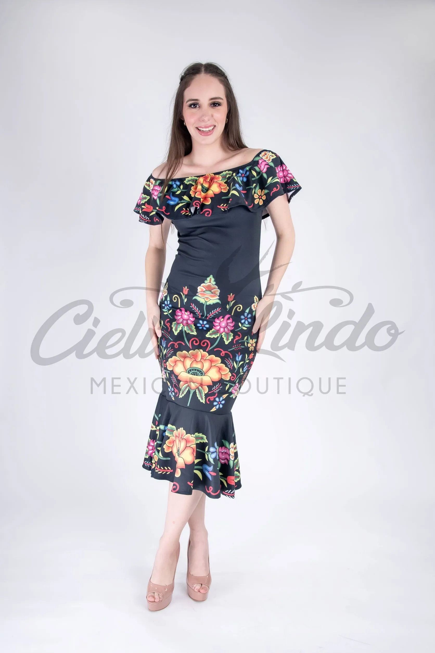 Mexican Bonita Maxi Stamped Dress