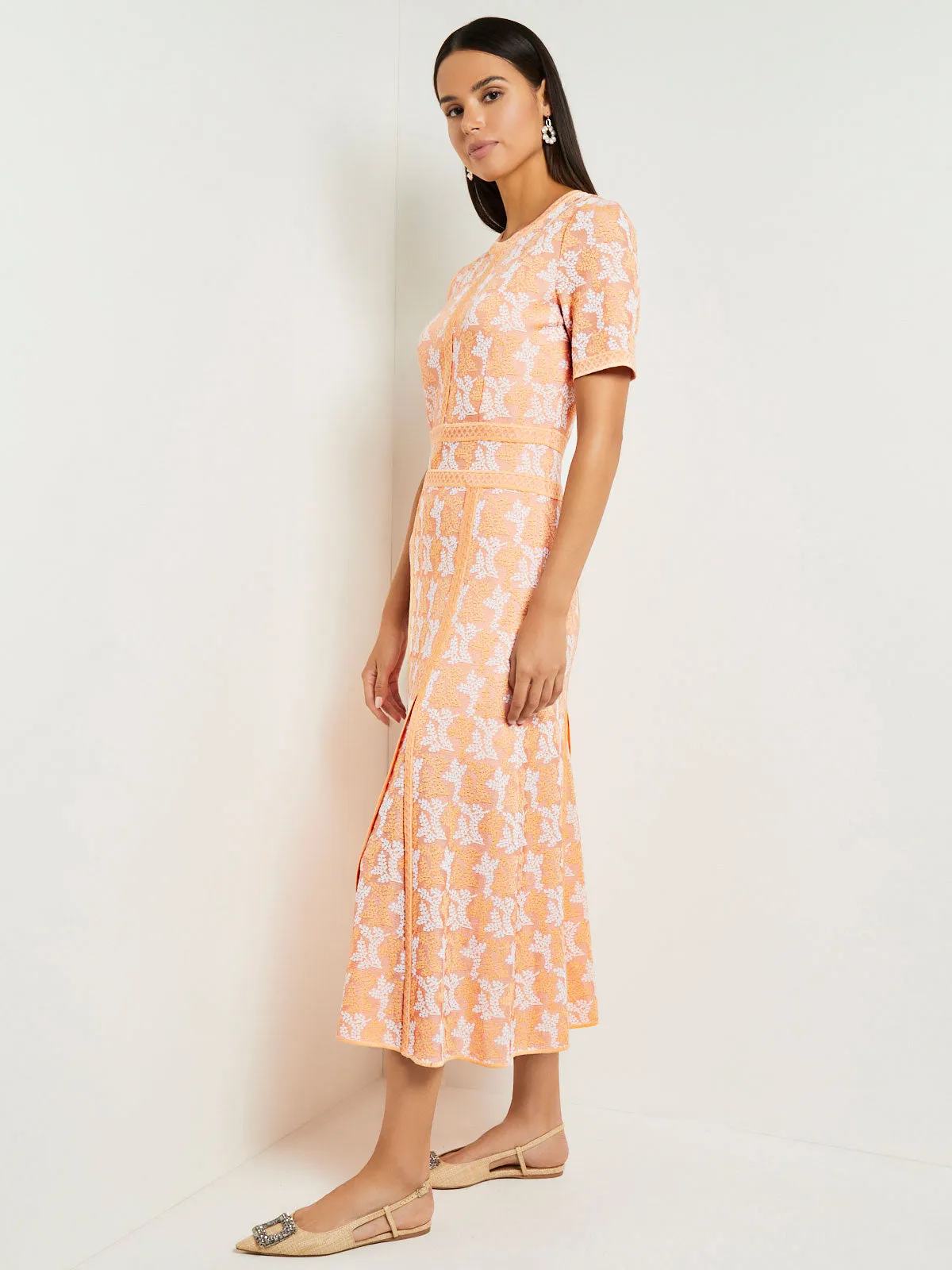Midi Fit & Flare Dress - Intarsia Knit