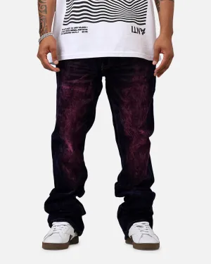 MNML B577 Suede Flare Denim Jeans Purple