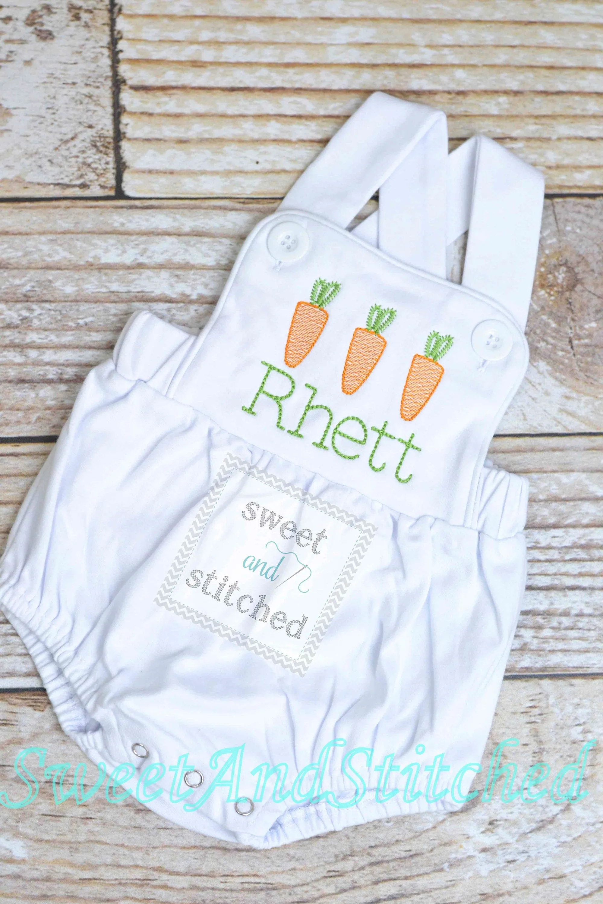 Monogrammed boys easter romper, Boys easter outfit with carrots, baby boy bubble romper, baby boy easter carrot romper