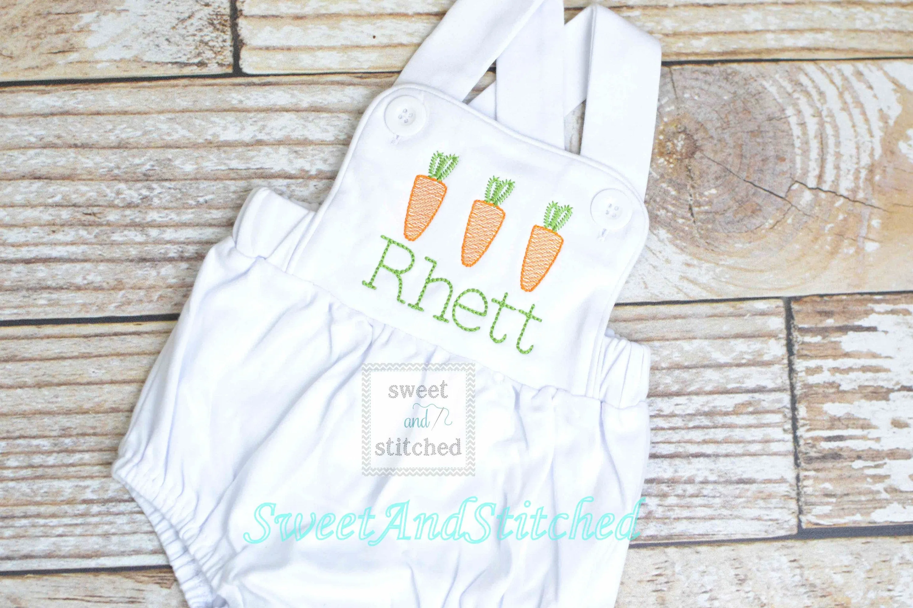 Monogrammed boys easter romper, Boys easter outfit with carrots, baby boy bubble romper, baby boy easter carrot romper