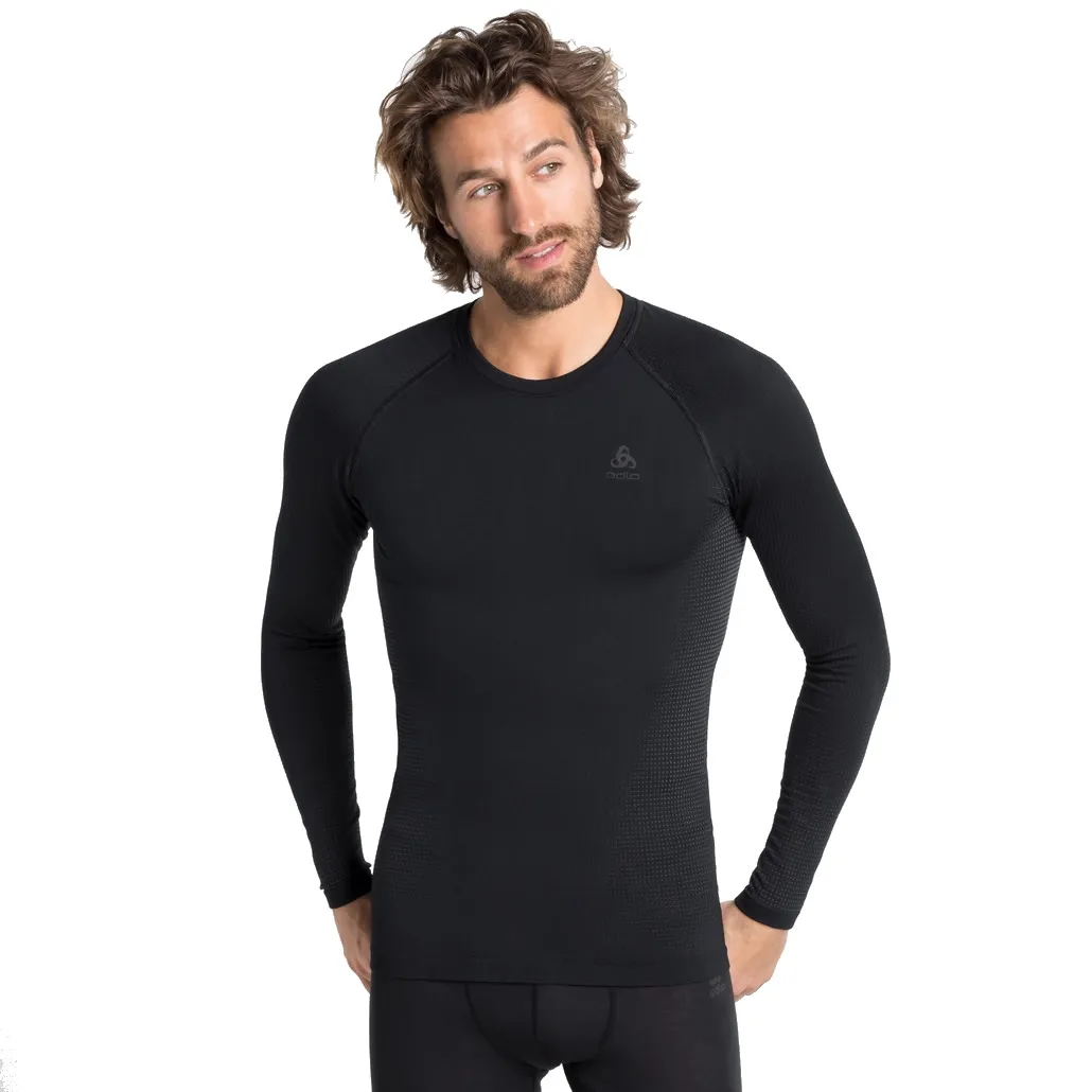 Odlo Men&#x27;s Performance Warm ECO Long-Sleeve Base Layer Black - Graphite Grey | Buy Odlo Men&#x27;s Performance Warm ECO Long-Sleeve Base Layer Black - Graphite Grey here | Outnorth
