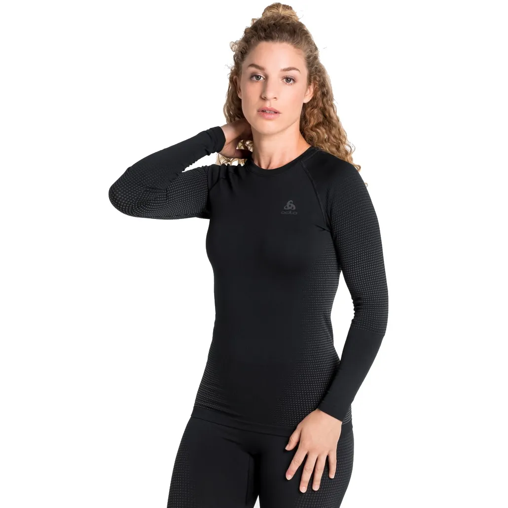 Odlo Women&#x27;s Performance Warm ECO Long-Sleeve Base Layer Black - Graphite Grey | Buy Odlo Women&#x27;s Performance Warm ECO Long-Sleeve Base Layer Black - Graphite Grey here | Outnorth