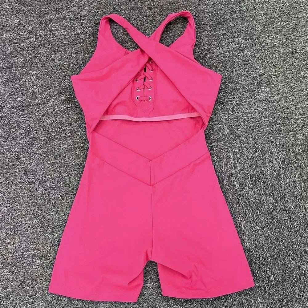 One Piece Backless Gym Jumpsuit