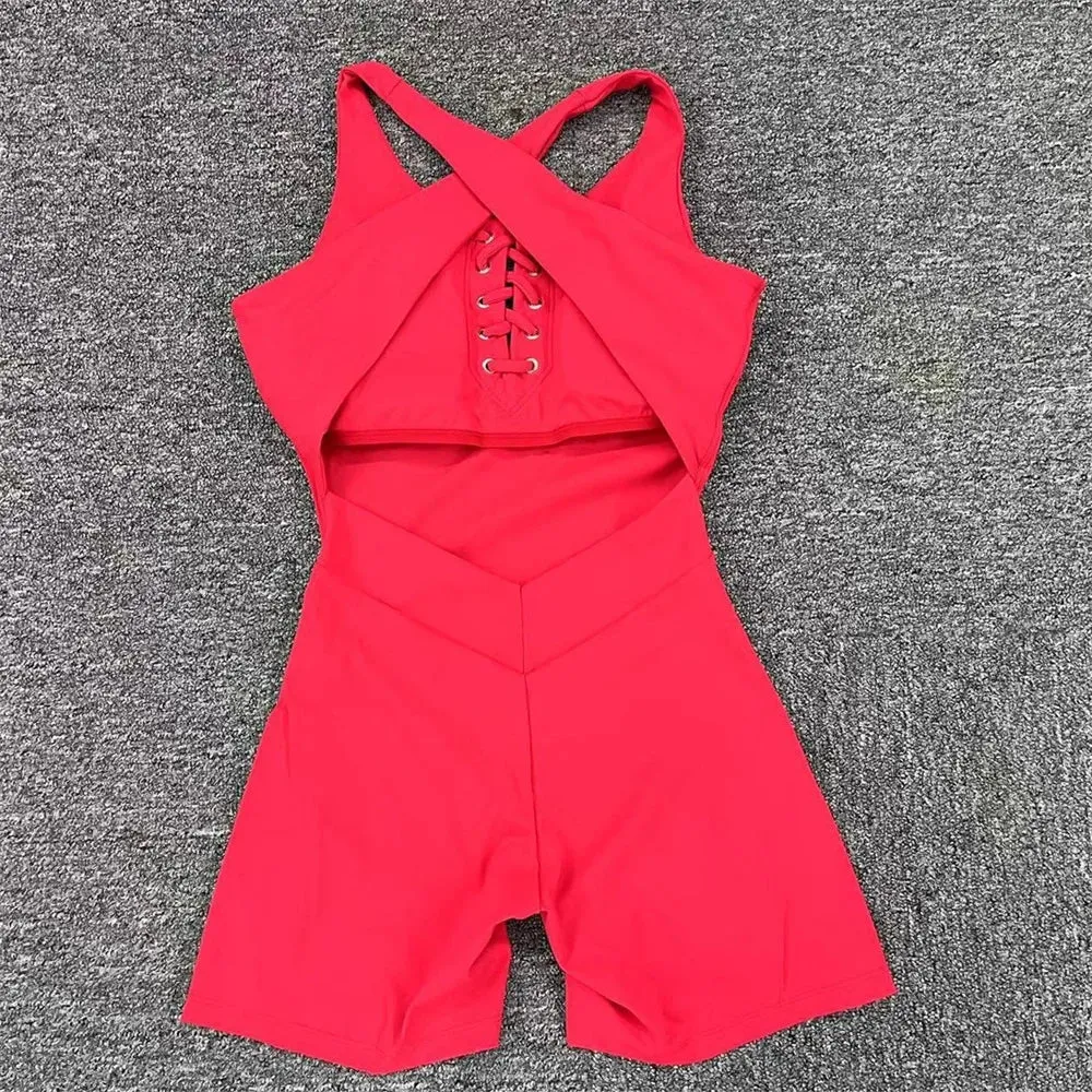 One Piece Backless Gym Jumpsuit