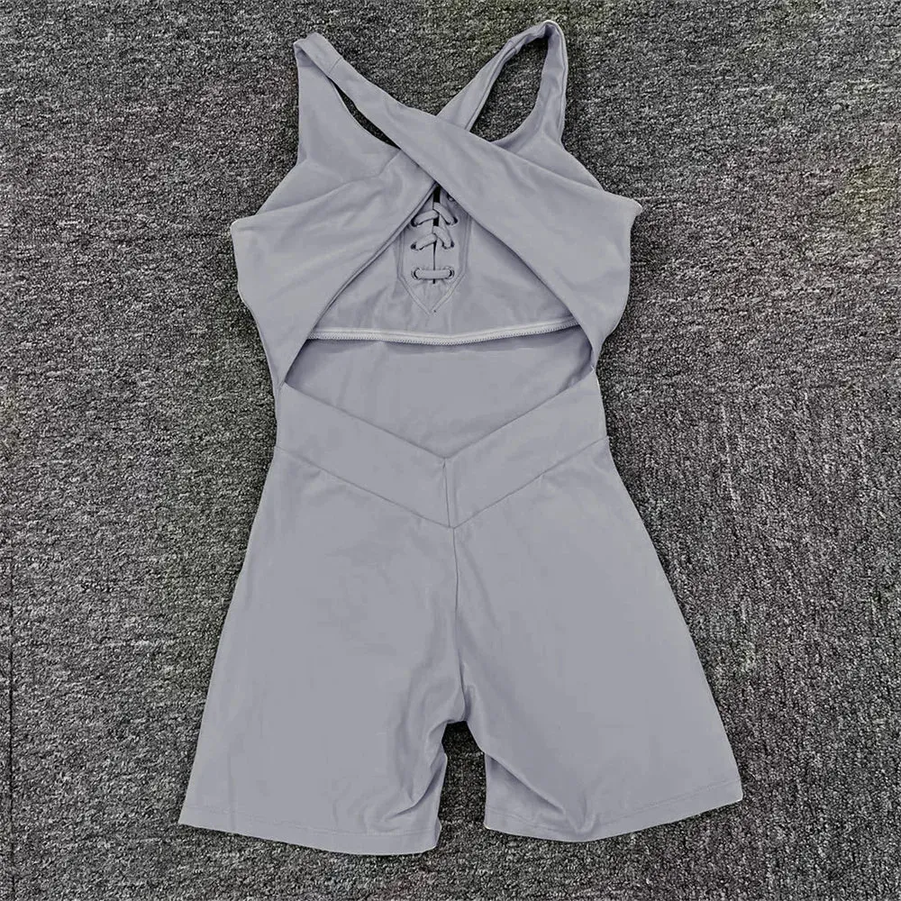 One Piece Backless Gym Jumpsuit