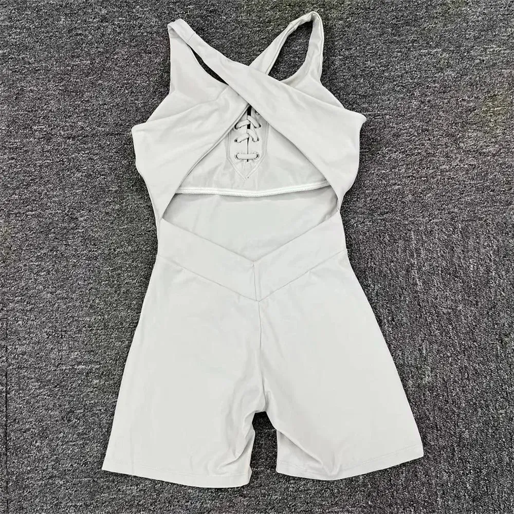 One Piece Backless Gym Jumpsuit