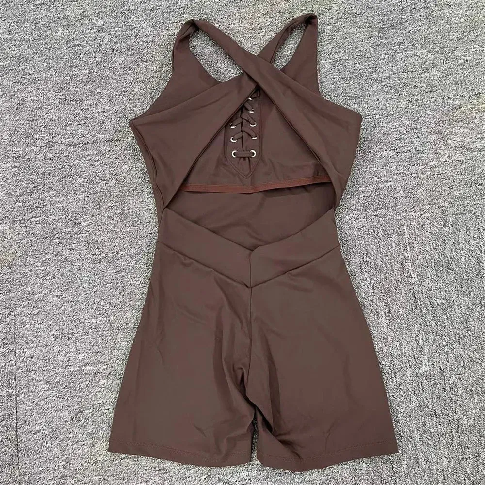 One Piece Backless Gym Jumpsuit