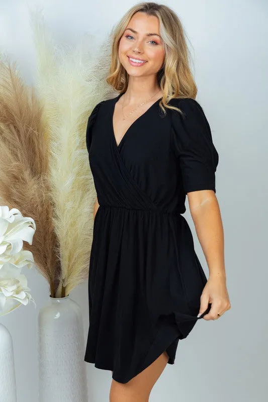 *Online Exclusive* Short Sleeve Solid Knit Dress in Black