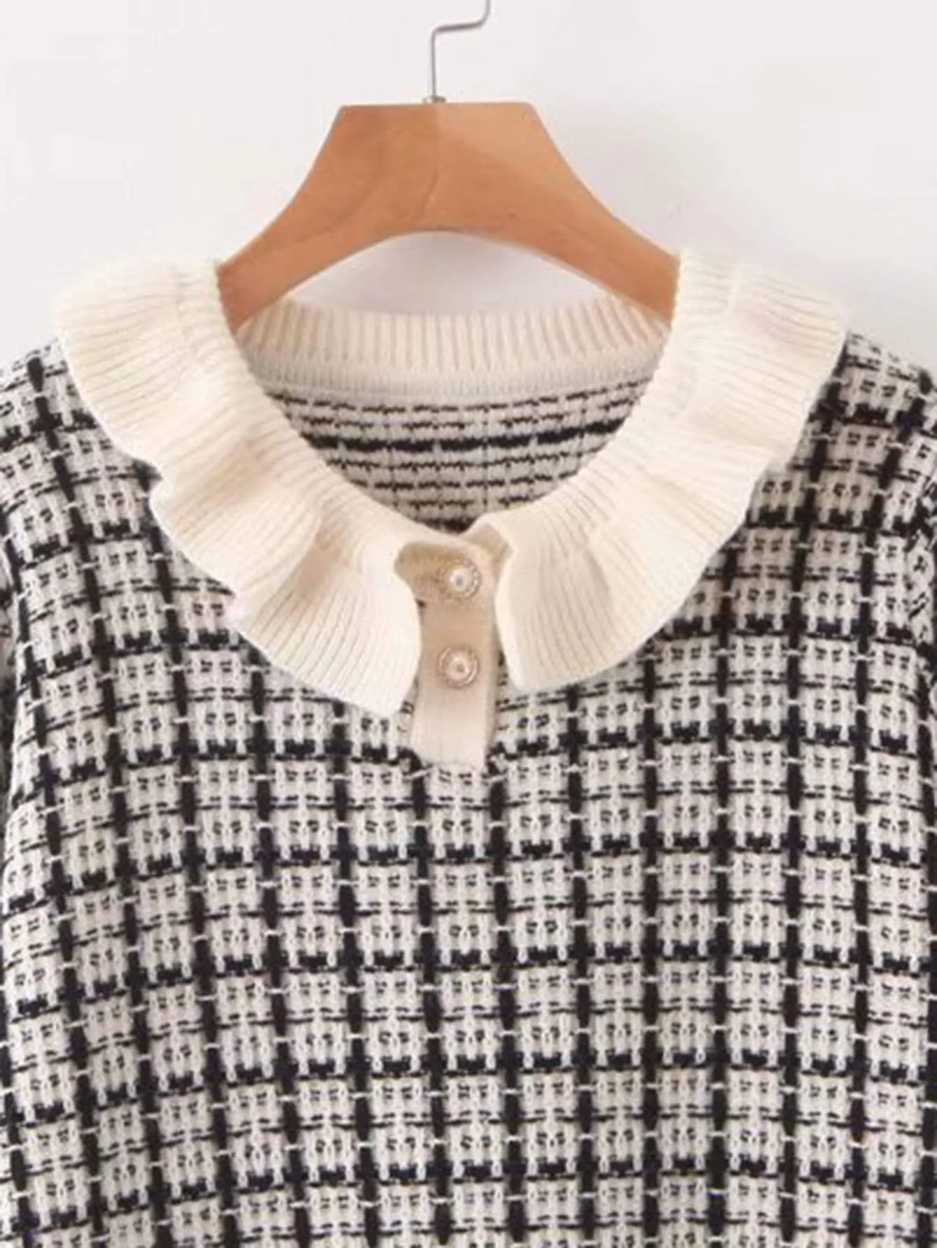 Plaid Ruffle Hem Jumper Dress