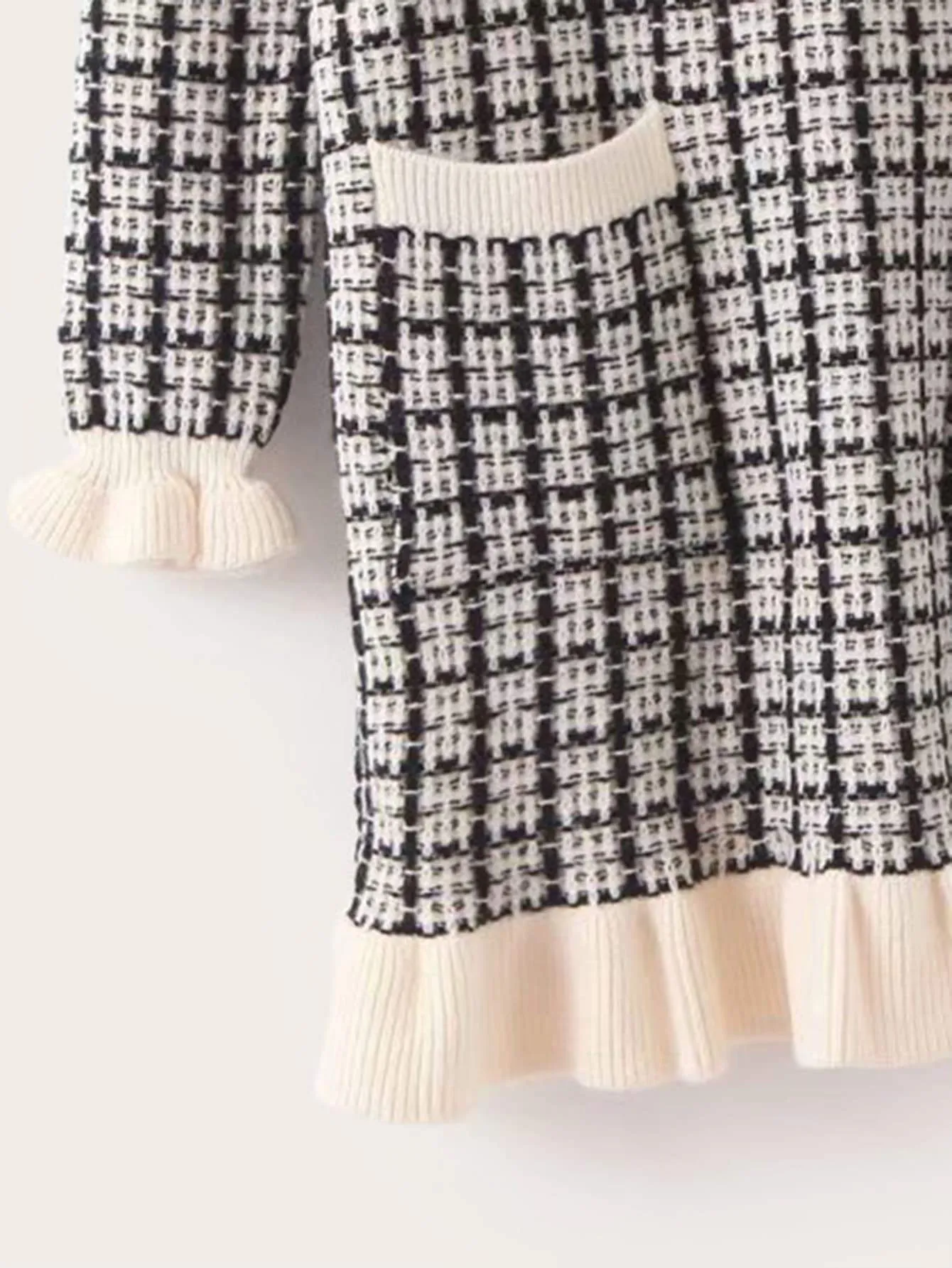 Plaid Ruffle Hem Jumper Dress