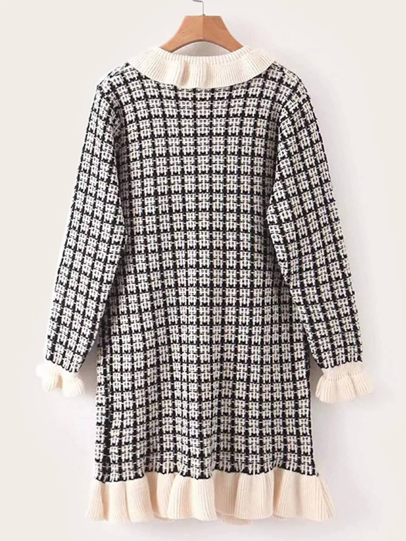 Plaid Ruffle Hem Jumper Dress