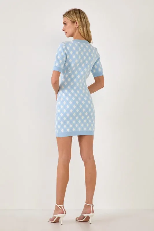 POWDER BLUE GINGHAM DRESS