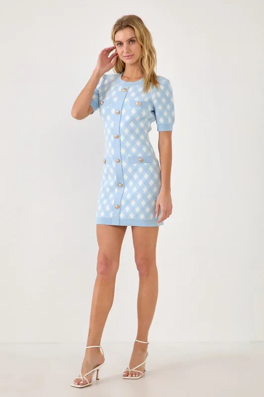 POWDER BLUE GINGHAM DRESS