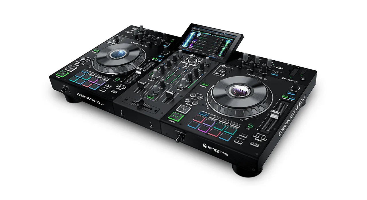 PRIME 2  Denon DJ Standalone Smart DJ Console with 2 Decks, WIFI Streaming, Touch Capacitive Jog Wheels and 7-Inch HD Touchscreen