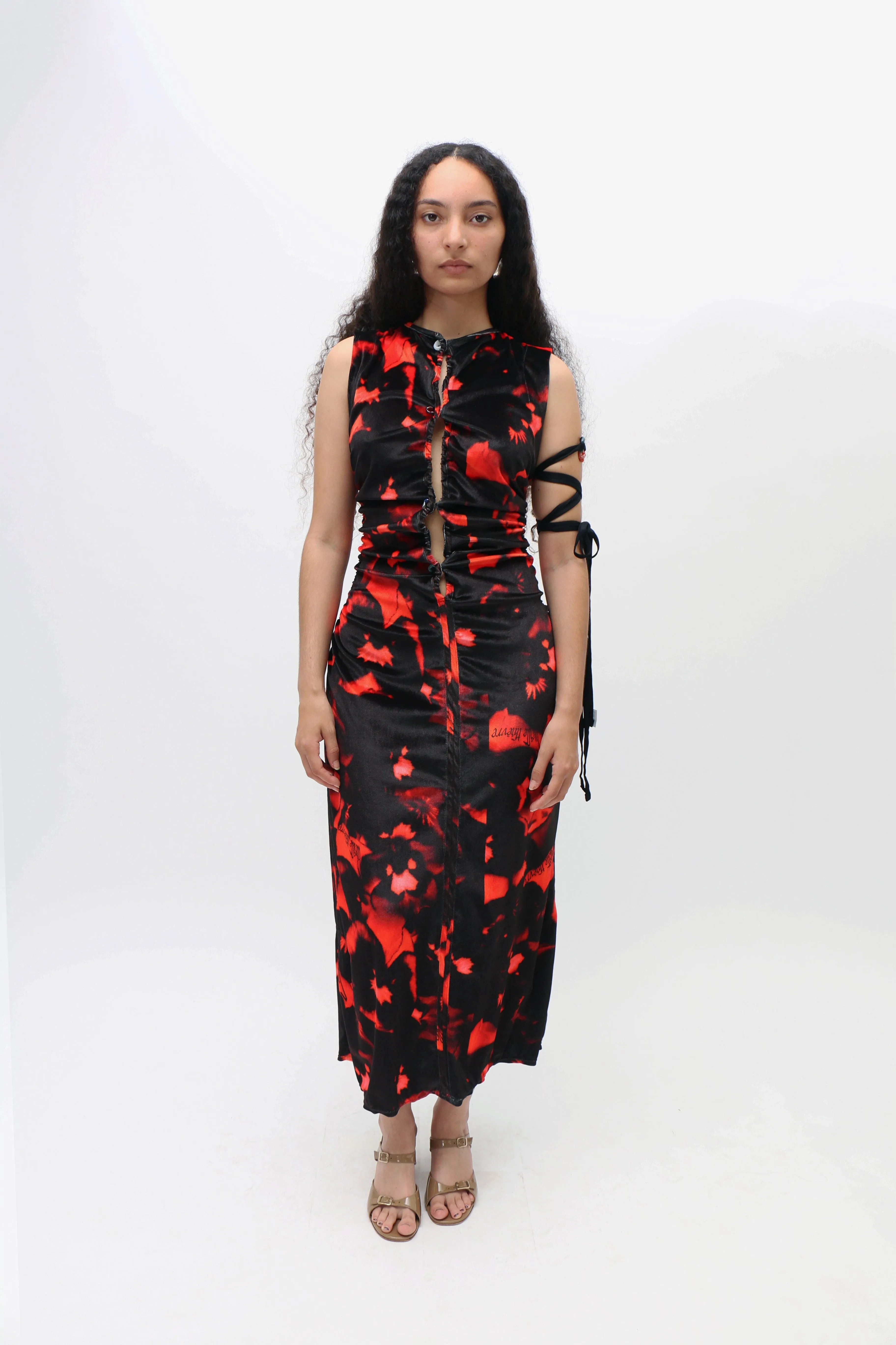 Printed Velvet Bodycon Dress