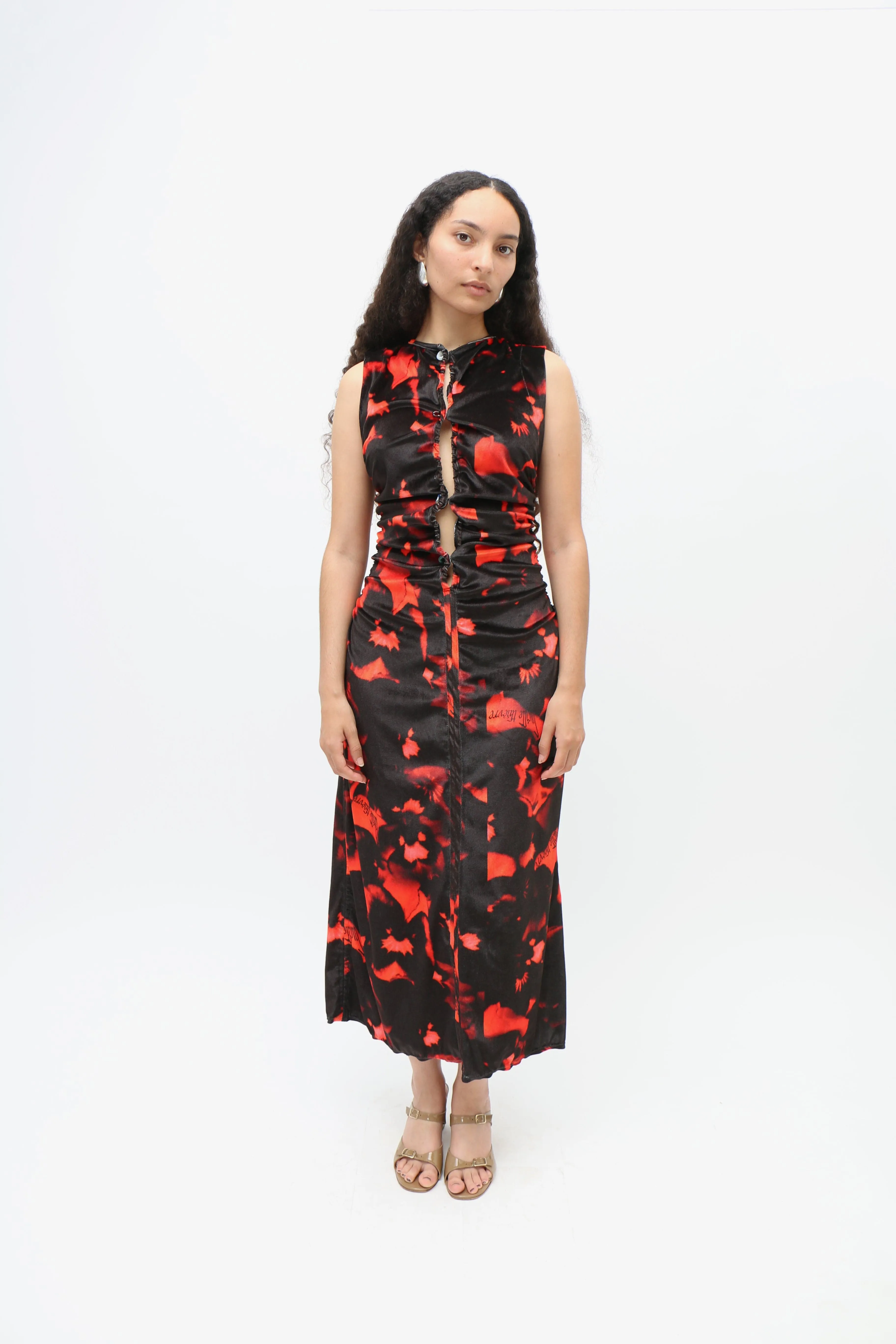 Printed Velvet Bodycon Dress