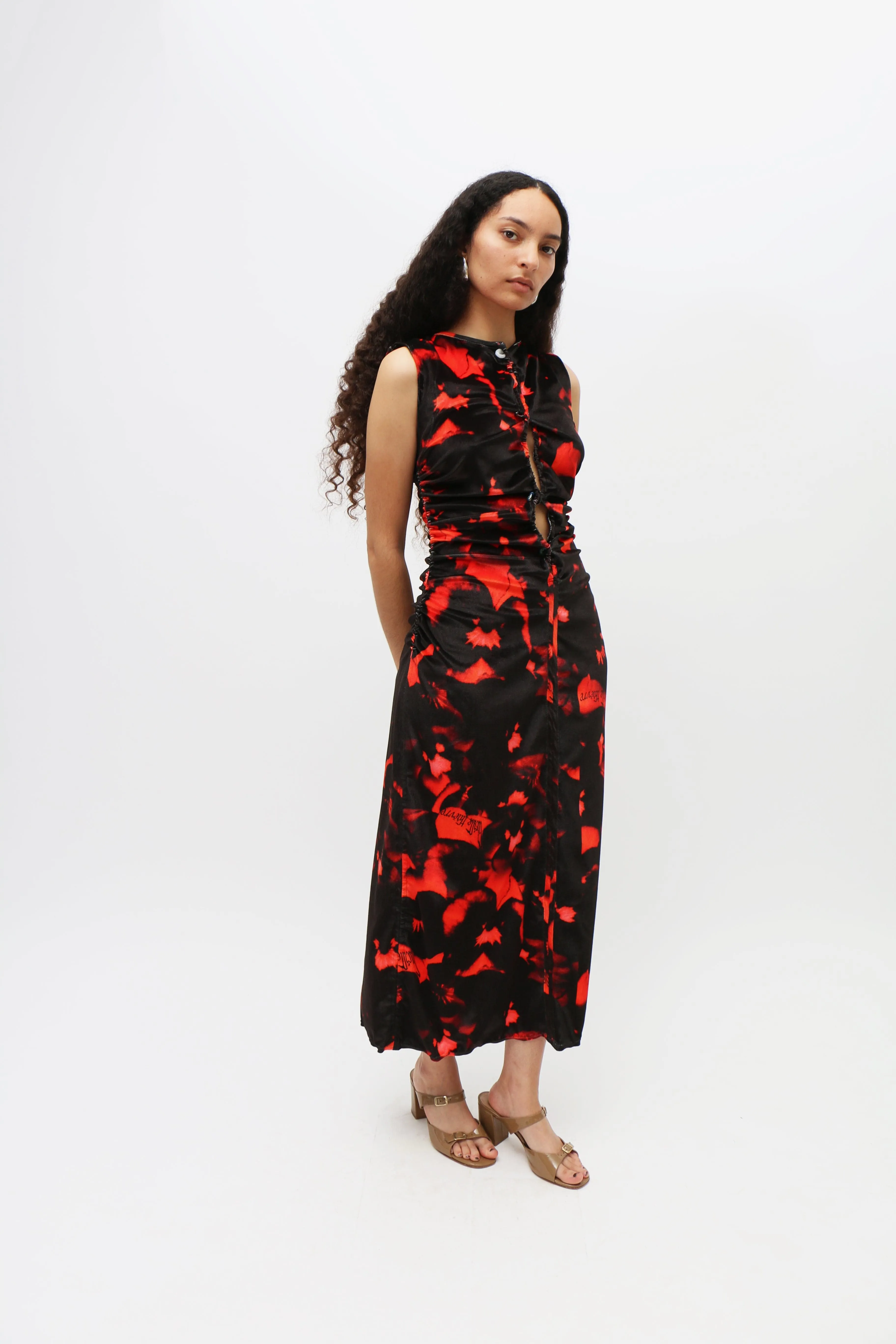 Printed Velvet Bodycon Dress
