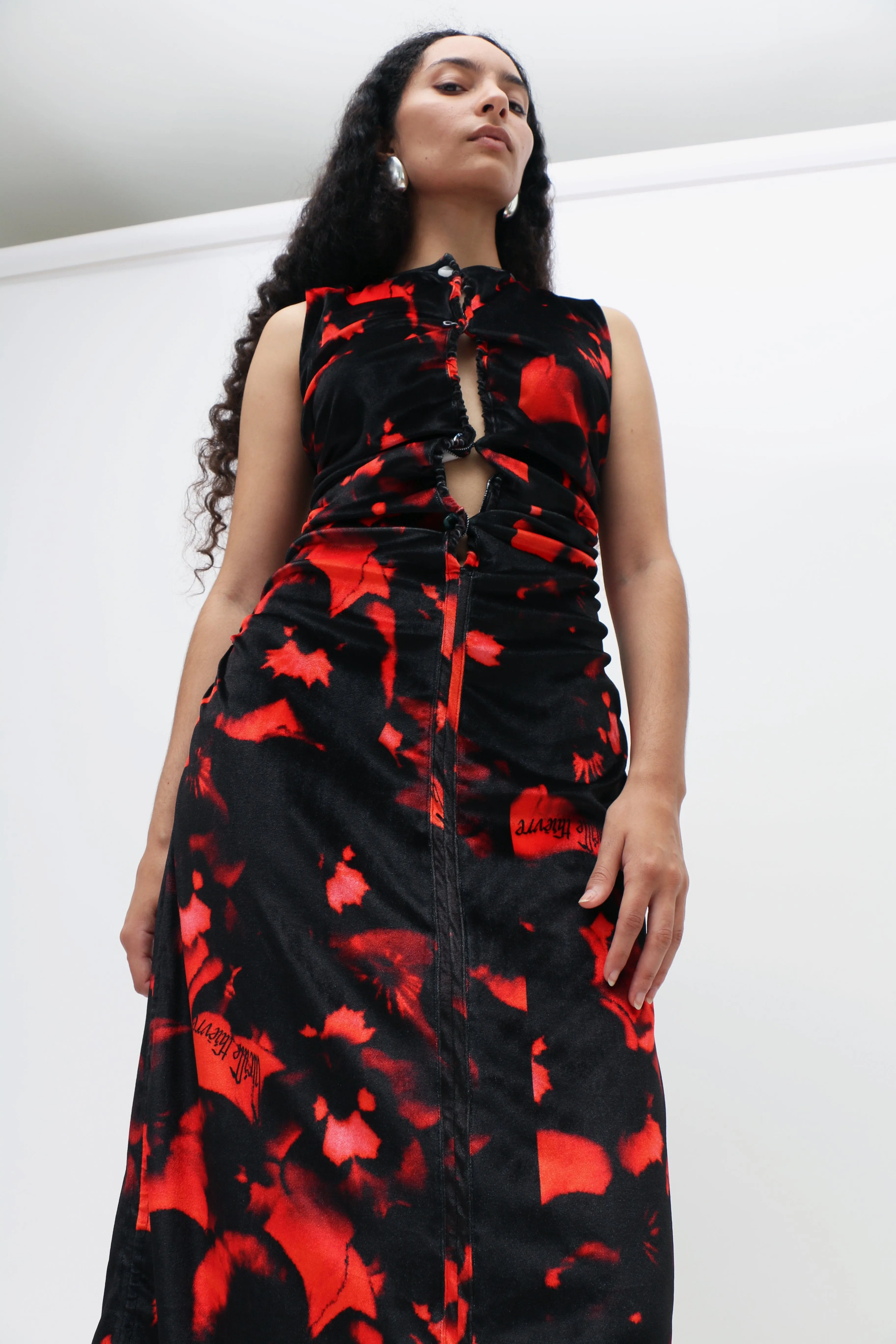 Printed Velvet Bodycon Dress