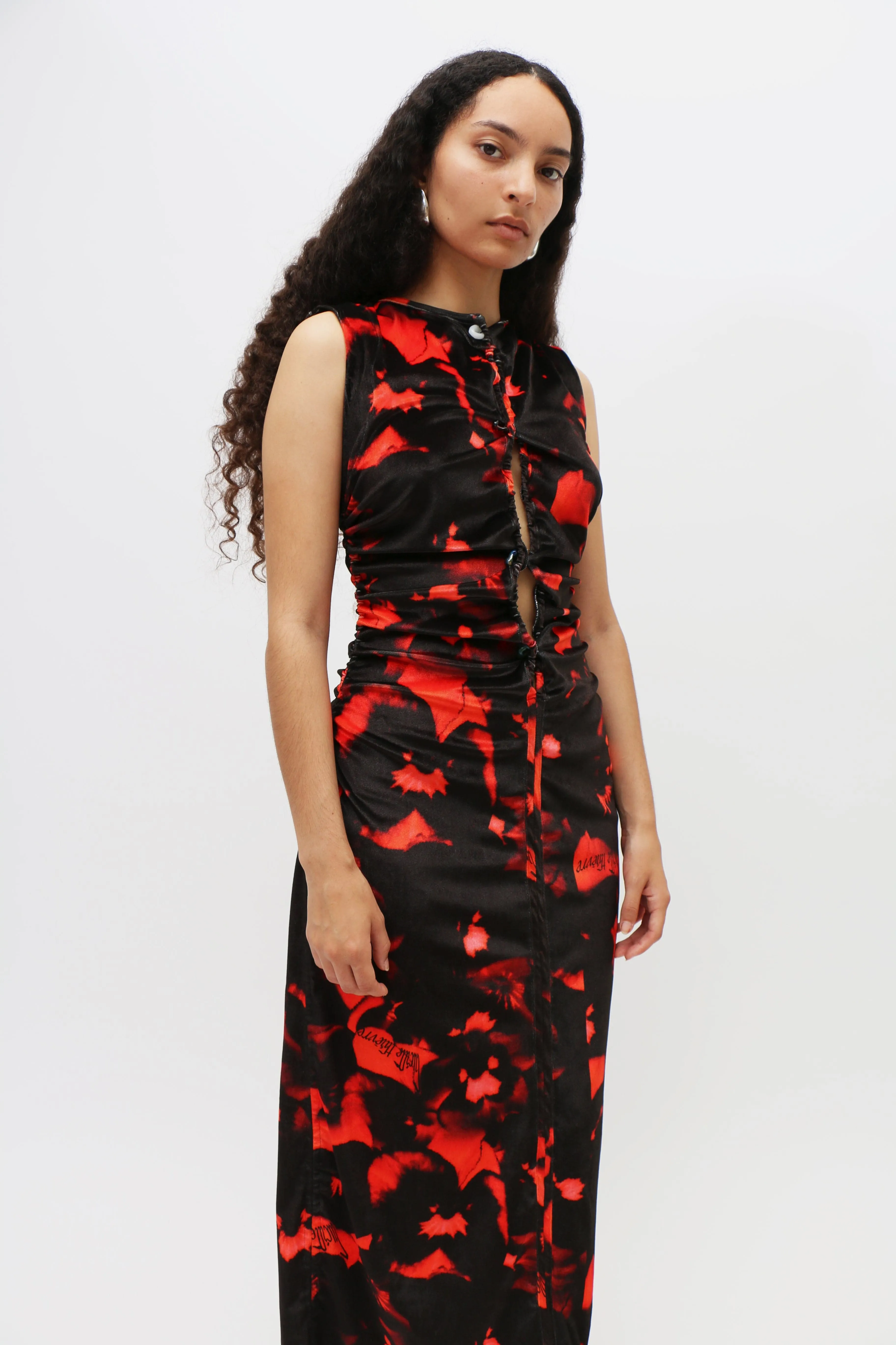 Printed Velvet Bodycon Dress