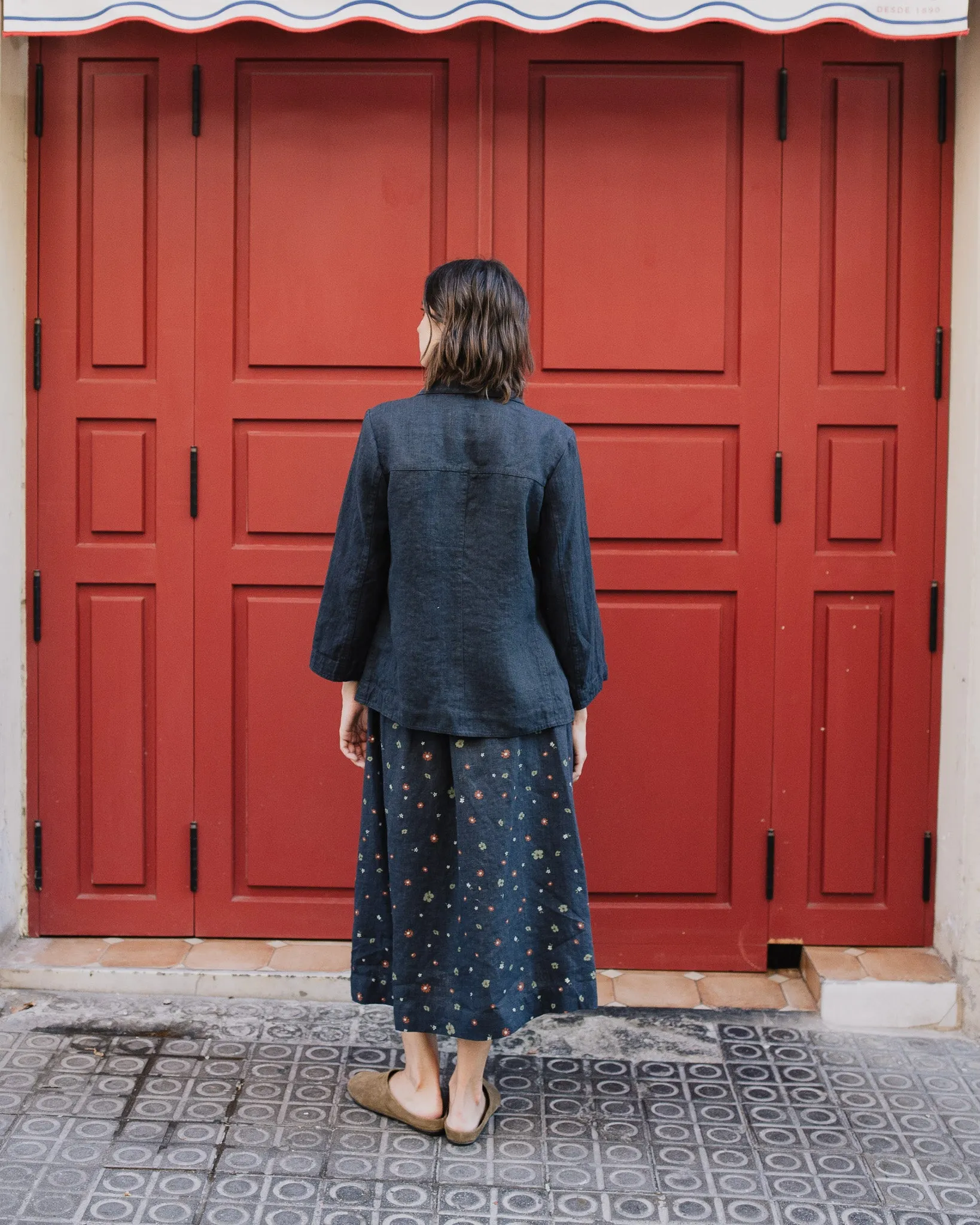 R: HELSINKI linen jacket (Size: S; Color: Heavy Salamander)