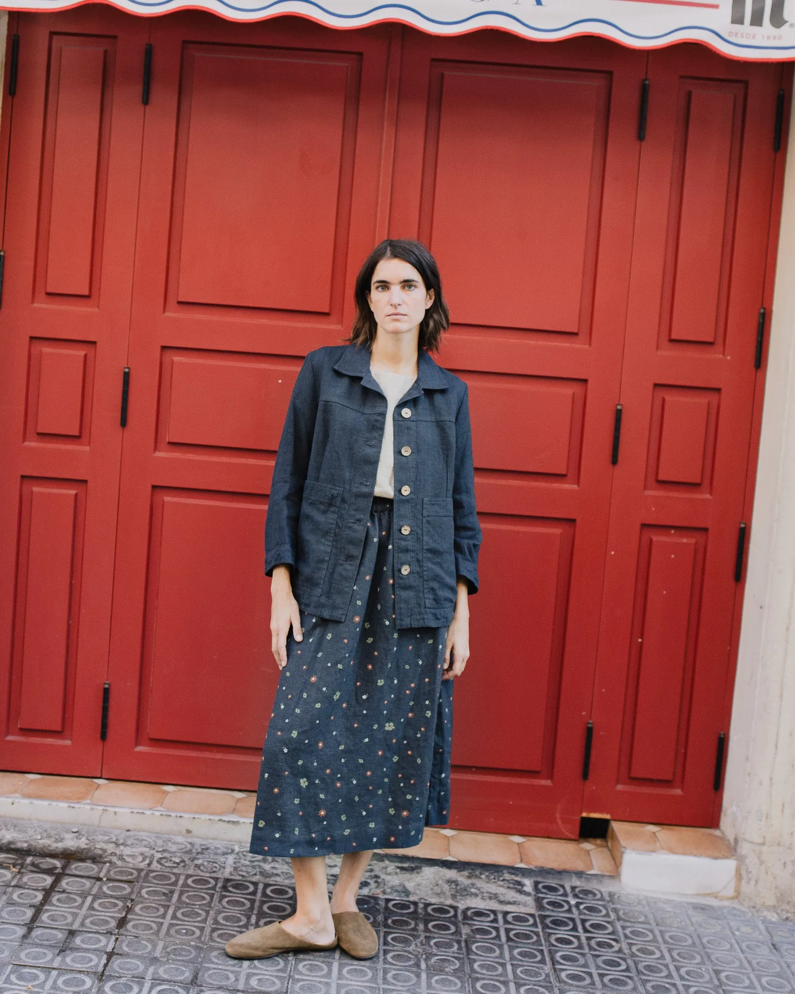 R: HELSINKI linen jacket (Size: S; Color: Heavy Salamander)