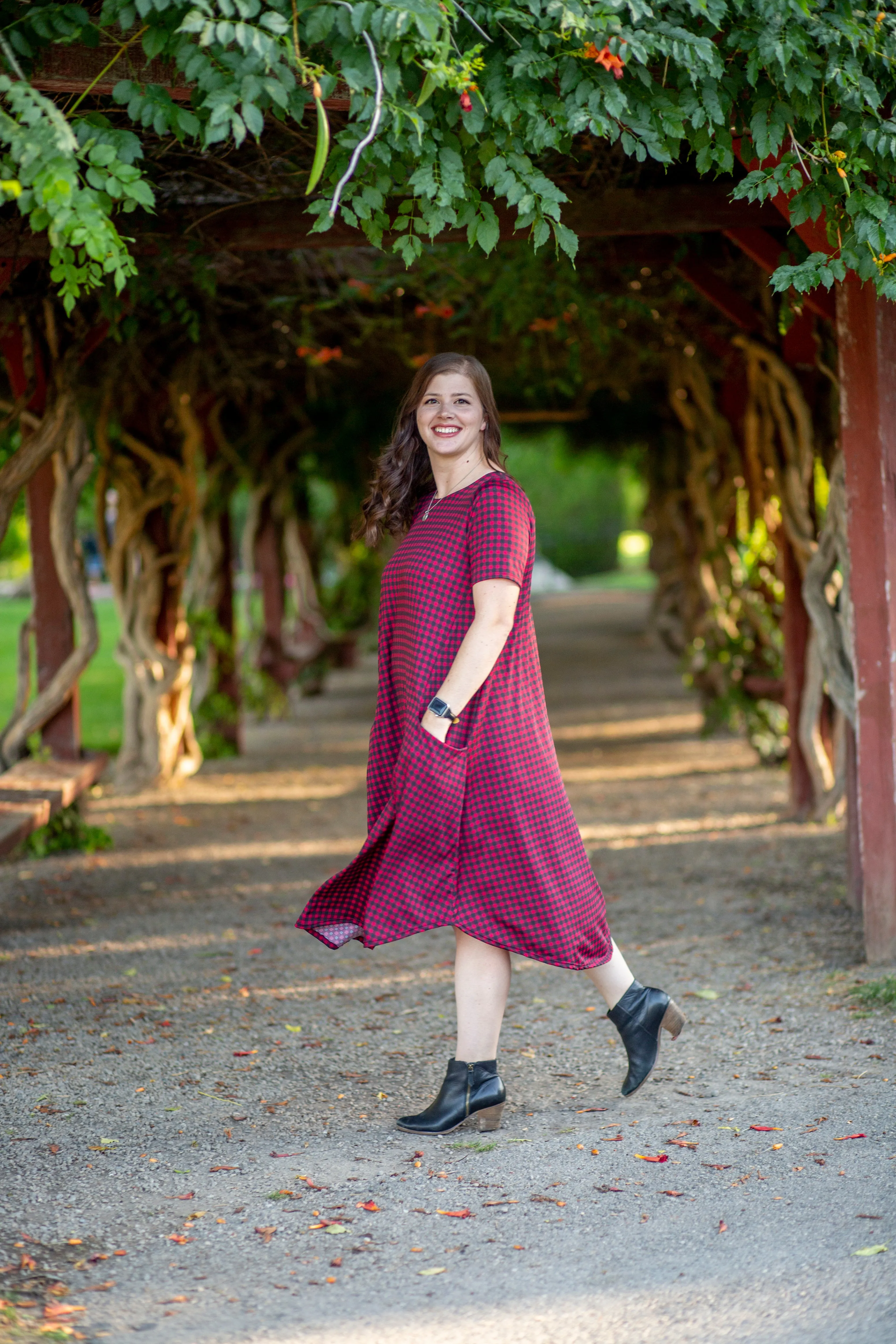 Red & Black Buffalo April Dress