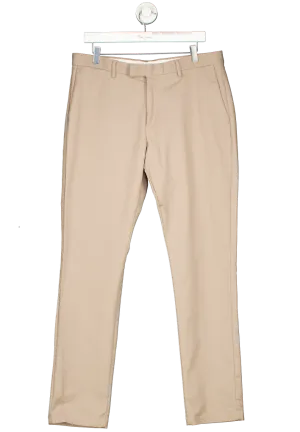 REISS Beige Slim Fit Cotton Blend Chinos In Stone W36