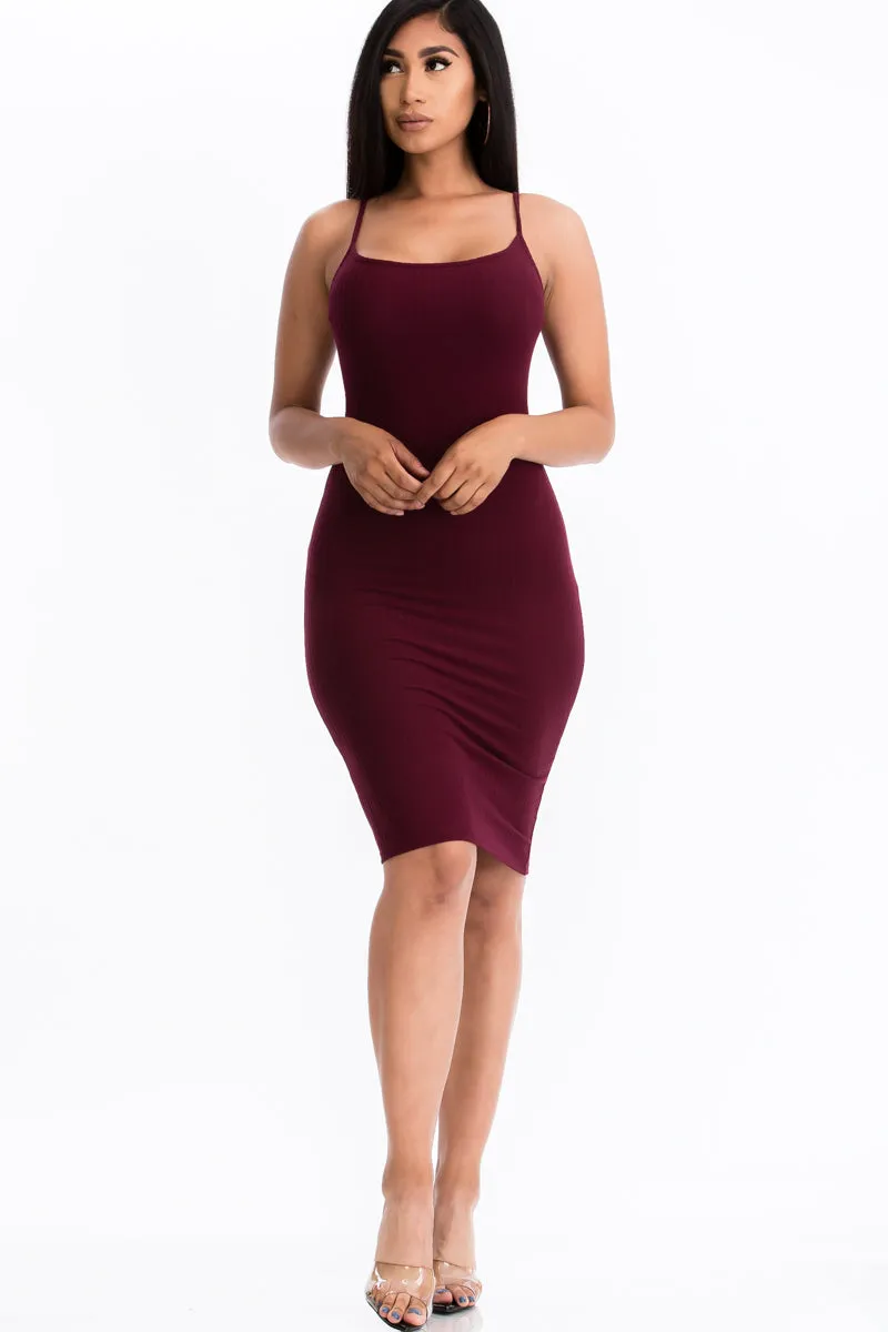 Ribbed Cami Soft Bodycon Dress (Capella)