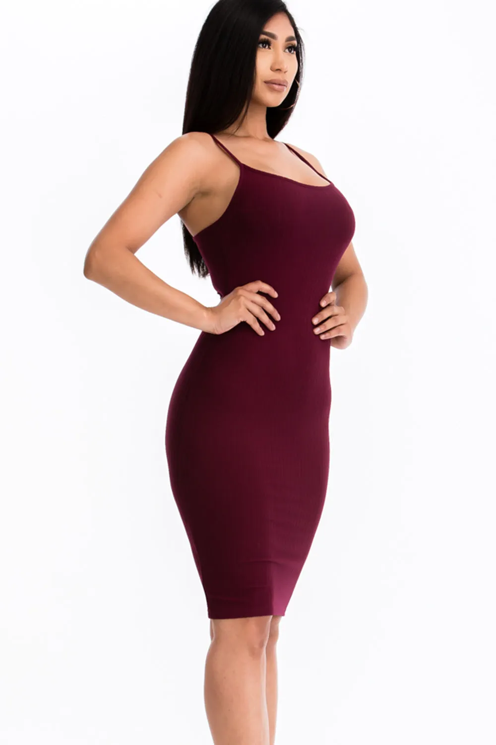 Ribbed Cami Soft Bodycon Dress (Capella)