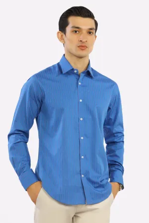 Royal Blue Pinstripe Casual Milano Shirt