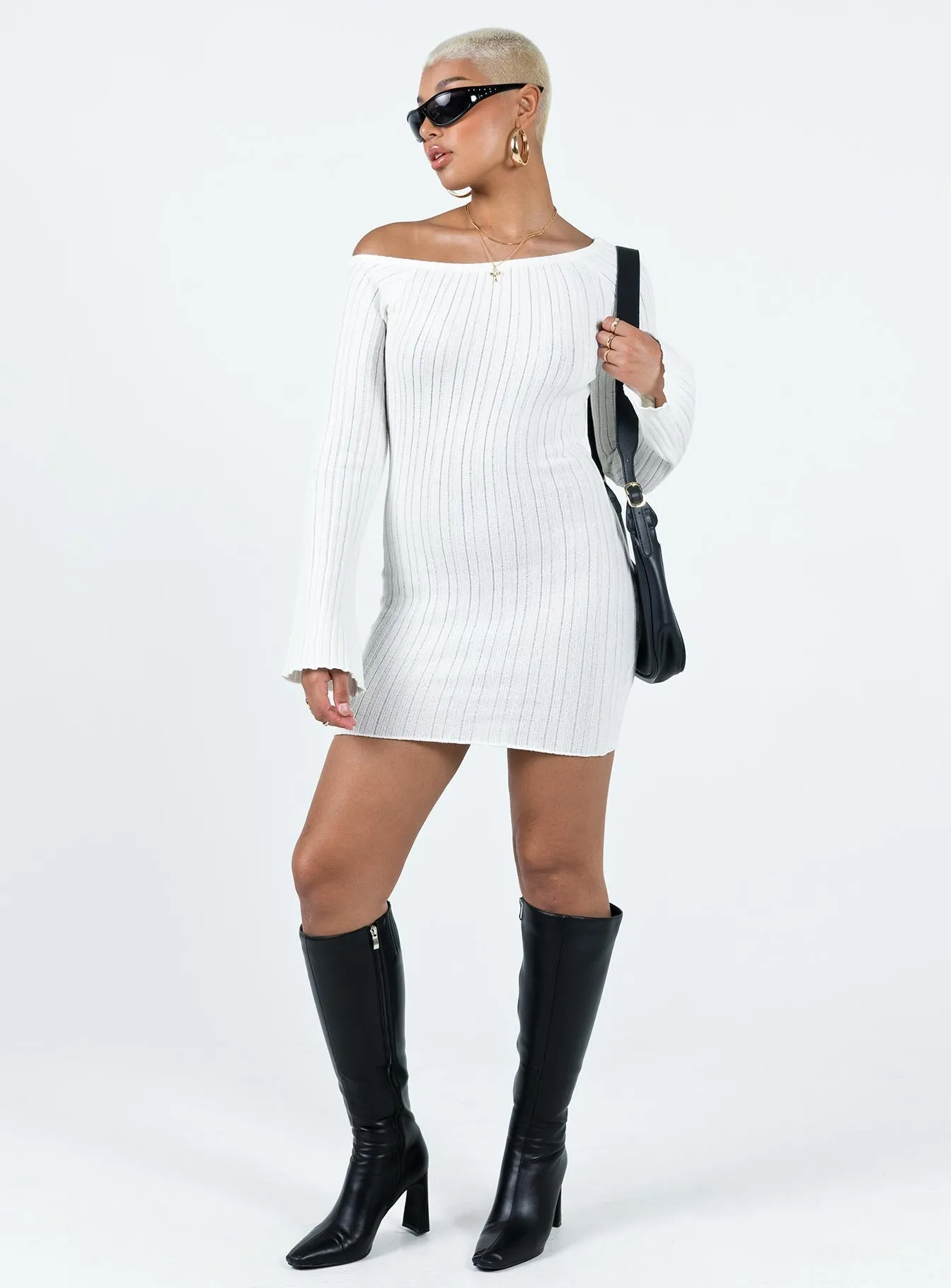 Santorini Knit Mini Dress White