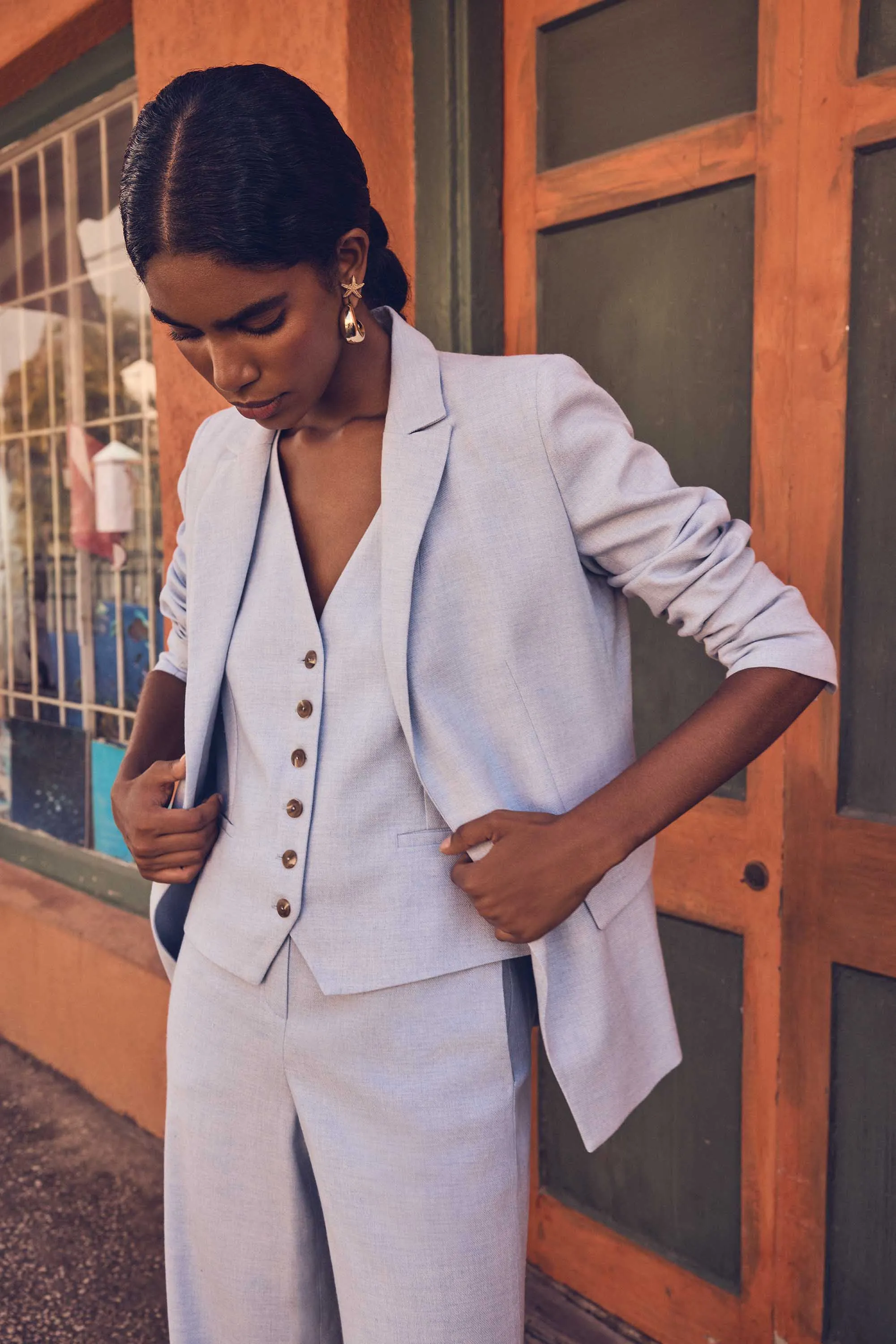 SIMONE SKY BLUE TAILORED JACKET