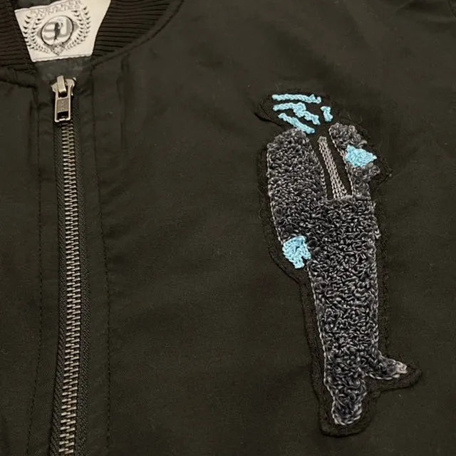 Sneaker Junkies Chenille Logo Bomber Jacket Black