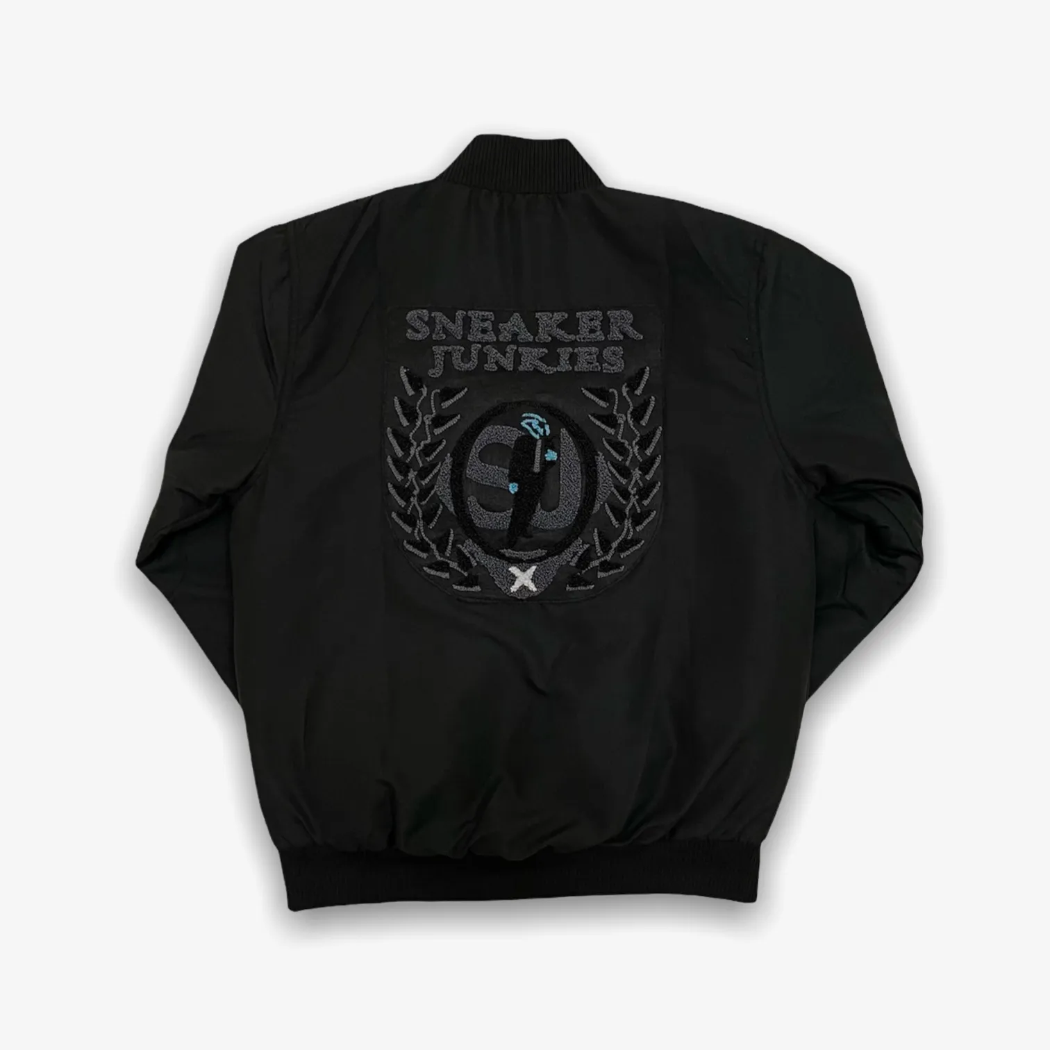 Sneaker Junkies Chenille Logo Bomber Jacket Black