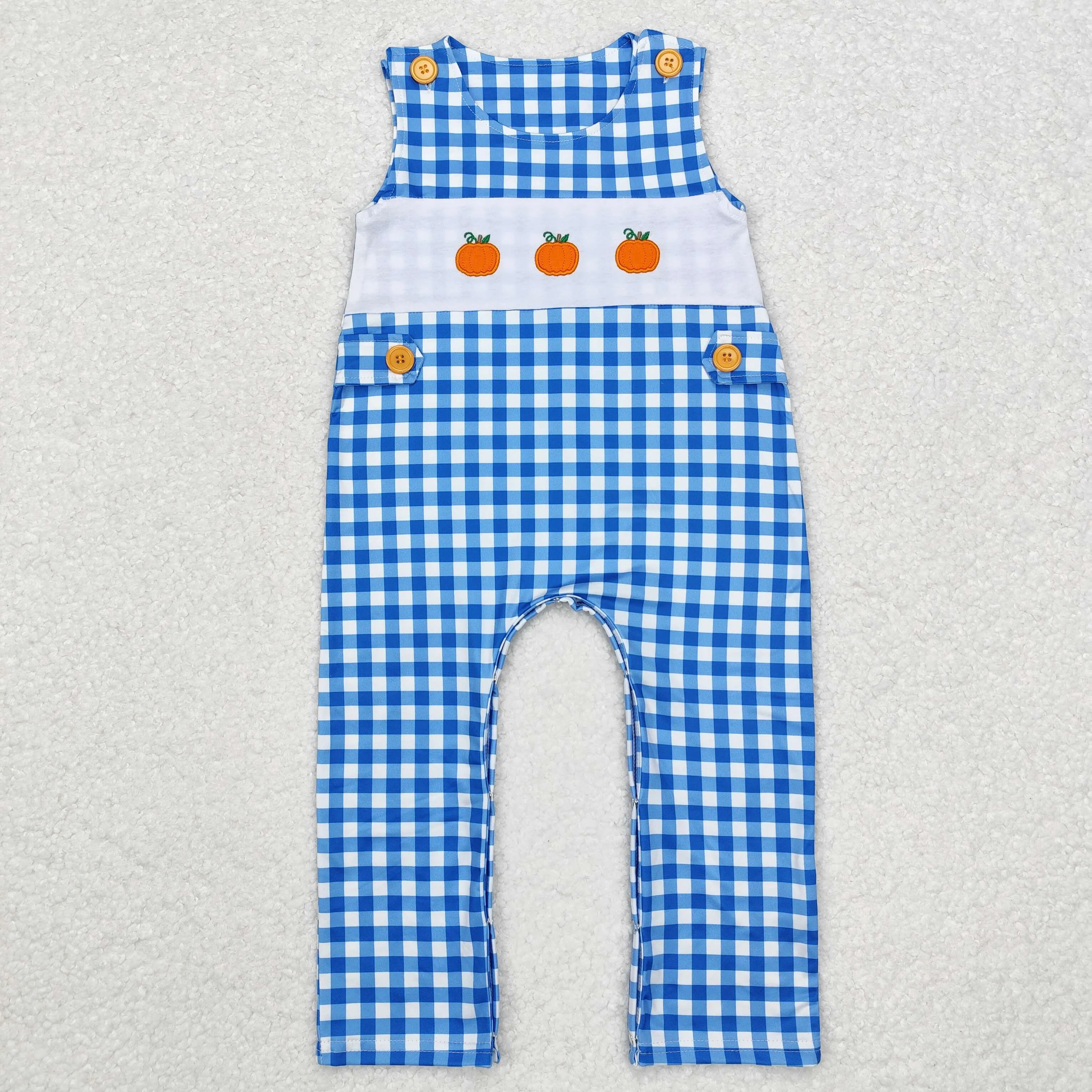SR1949  baby boy clothes embroidery pumpkin boy thanksgiving winter romper