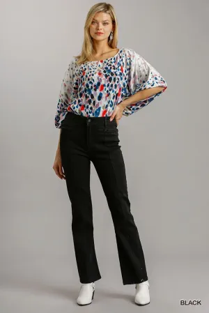 Straight Cut Denim Jeans With Pockets