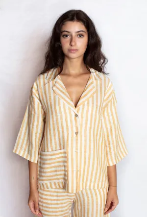 Striped Linen Shirt in Yellow