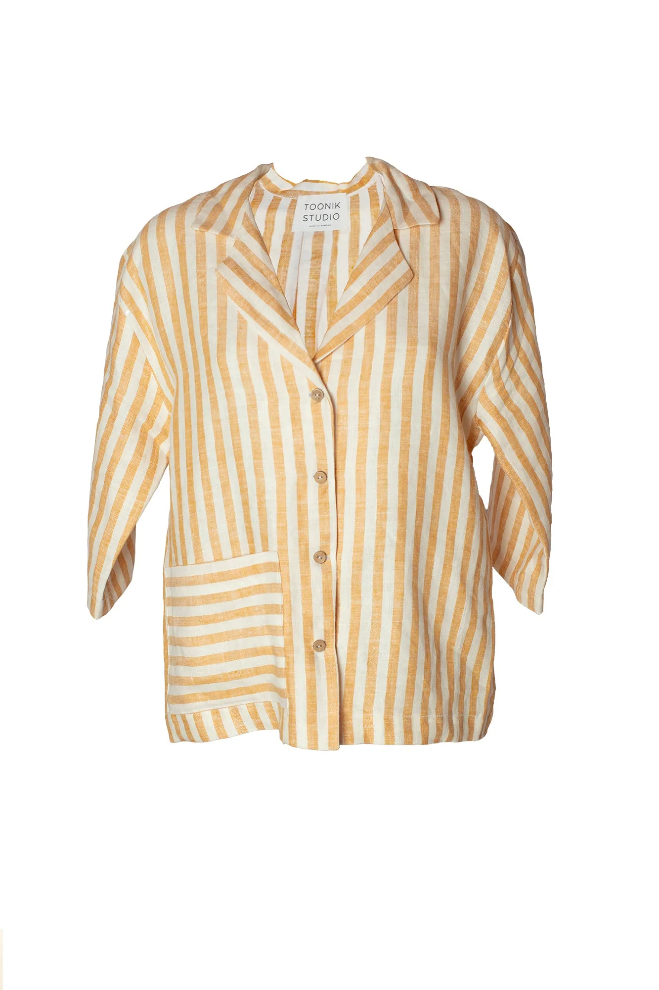 Striped Linen Shirt in Yellow