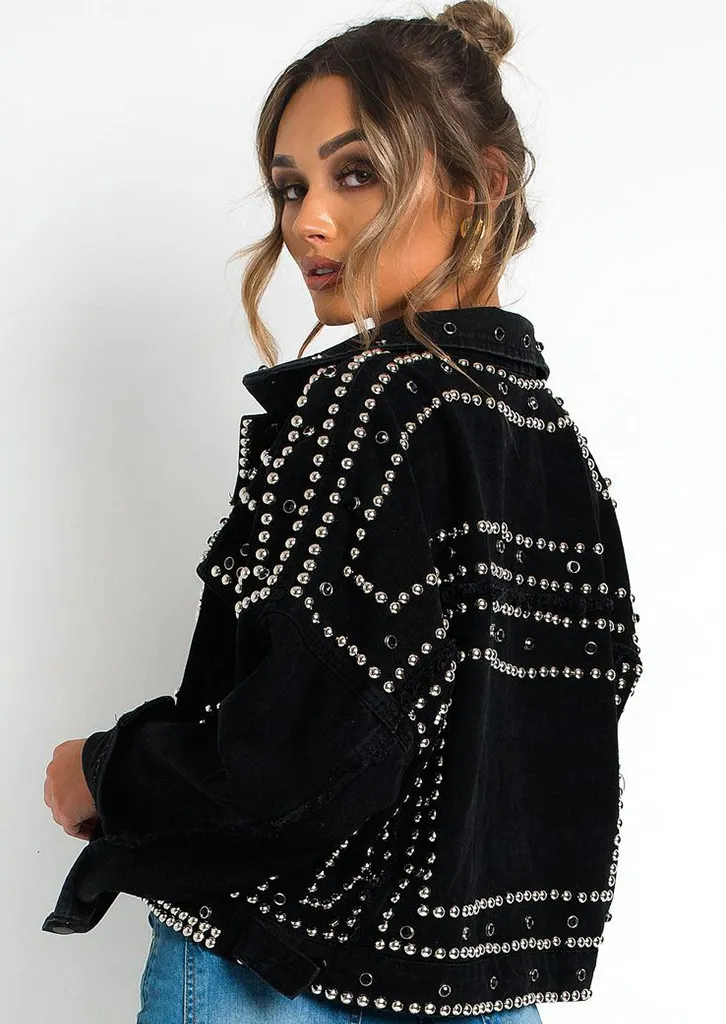 STUDDED DENIM VALKYRE JACKET