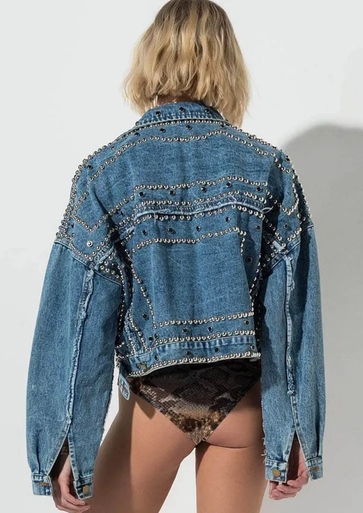 STUDDED DENIM VALKYRE JACKET