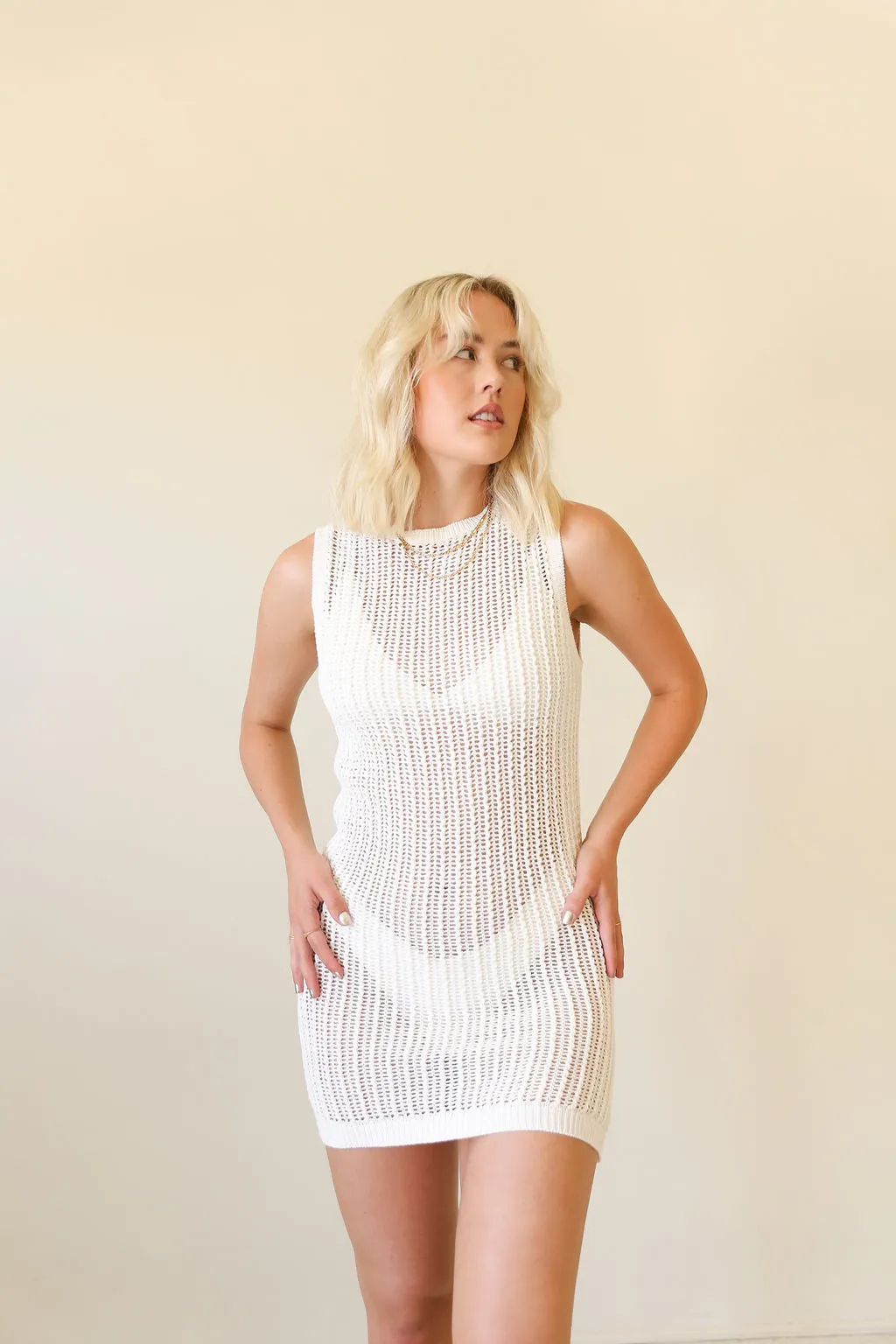 Summer Vibes Sleeveless Crochet Dress